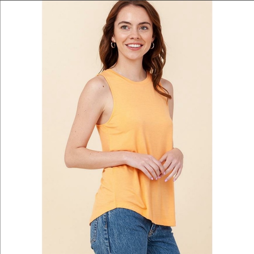 New Top, Sexy & Soft Tank Top, Cantaloupe, No Sleeve Tank Top, New Summer Top